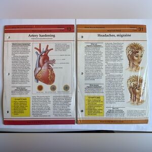 1989 Home Health Handbook Medical Cards Sealed Artery Hardening Migraine LOT 2